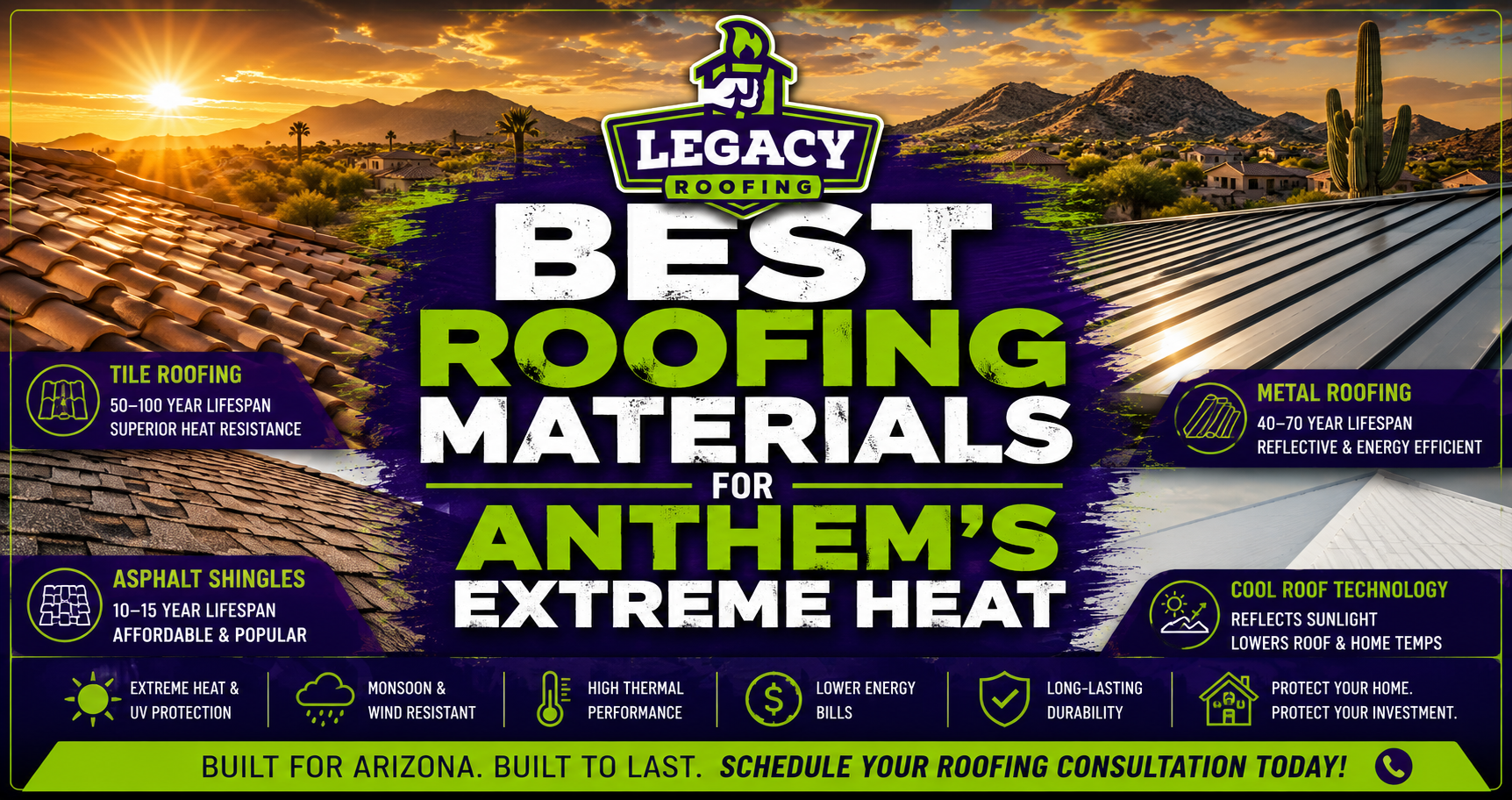 Best Roofing Materials for Anthem’s Extreme Heat